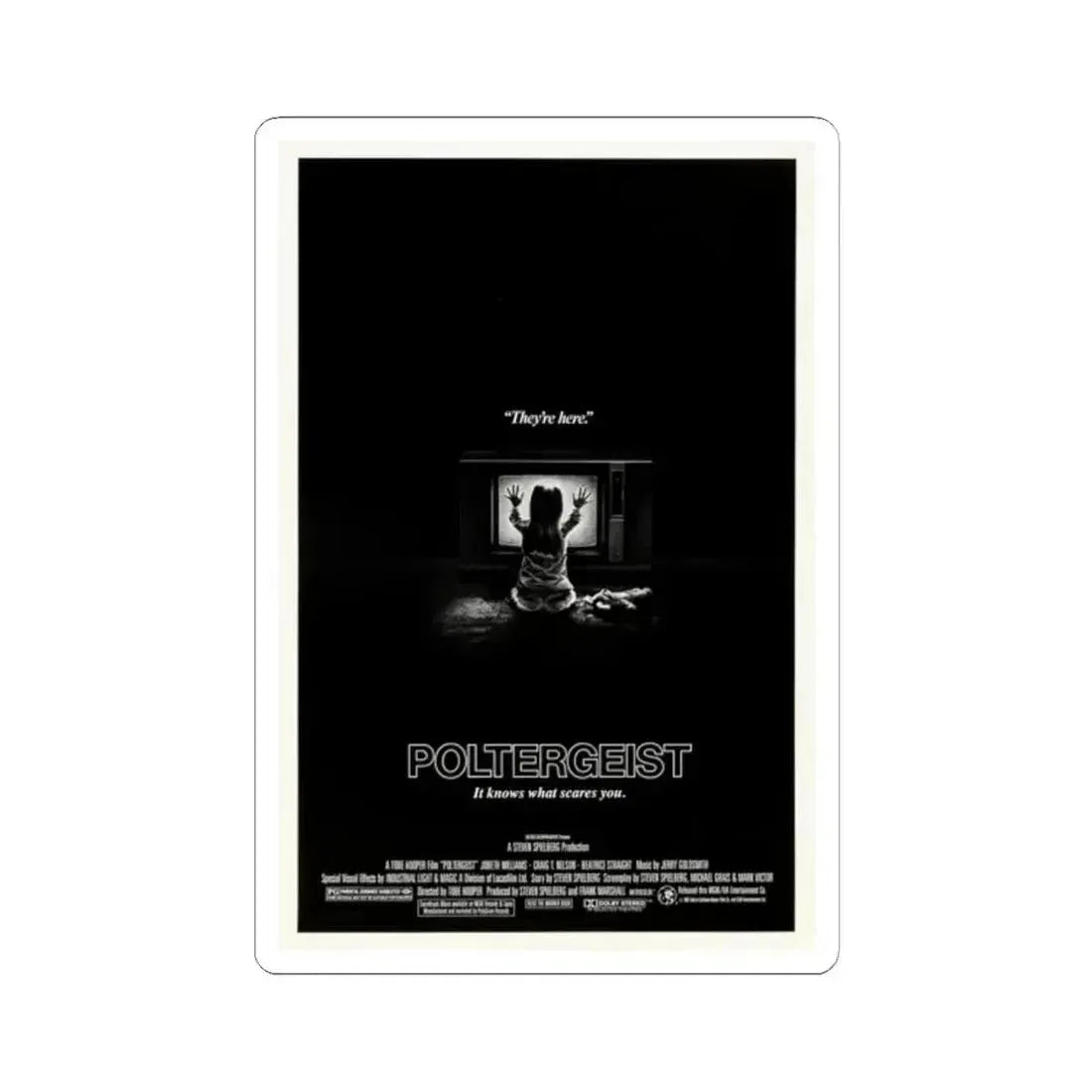 Poltergeist 1982 Movie Poster - STICKER Vinyl Kiss-Cut Decal 2 Inch White - The Sticker Space