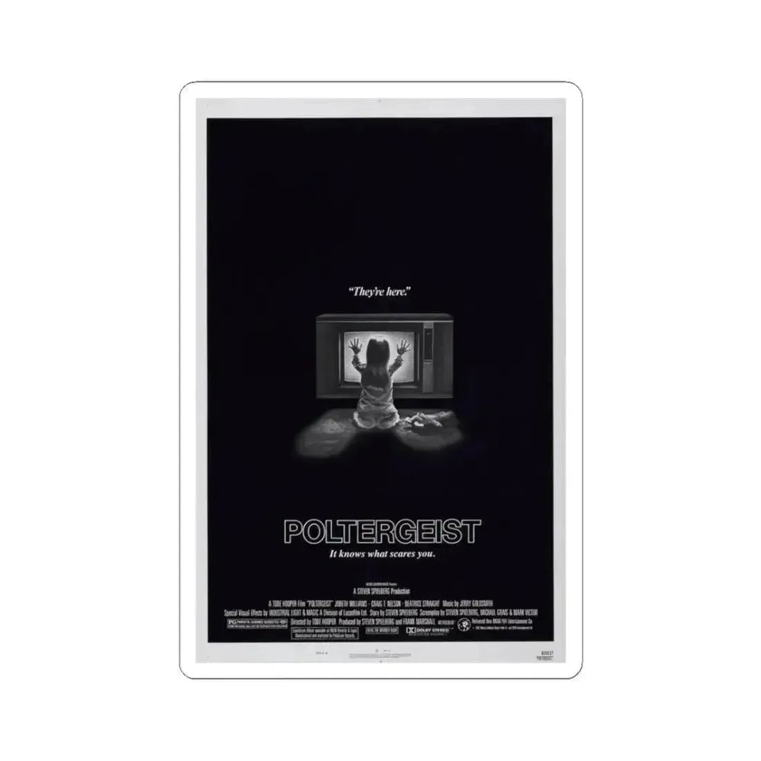 POLTERGEIST 1982 Movie Poster - STICKER Vinyl Kiss-Cut Decal 3 Inch White - The Sticker Space