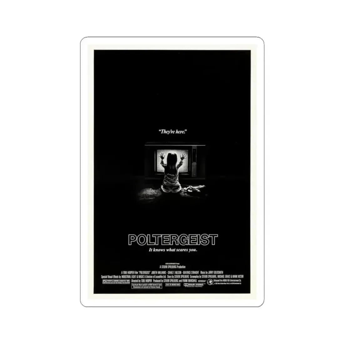 Poltergeist 1982 Movie Poster - STICKER Vinyl Kiss-Cut Decal 3 Inch White - The Sticker Space
