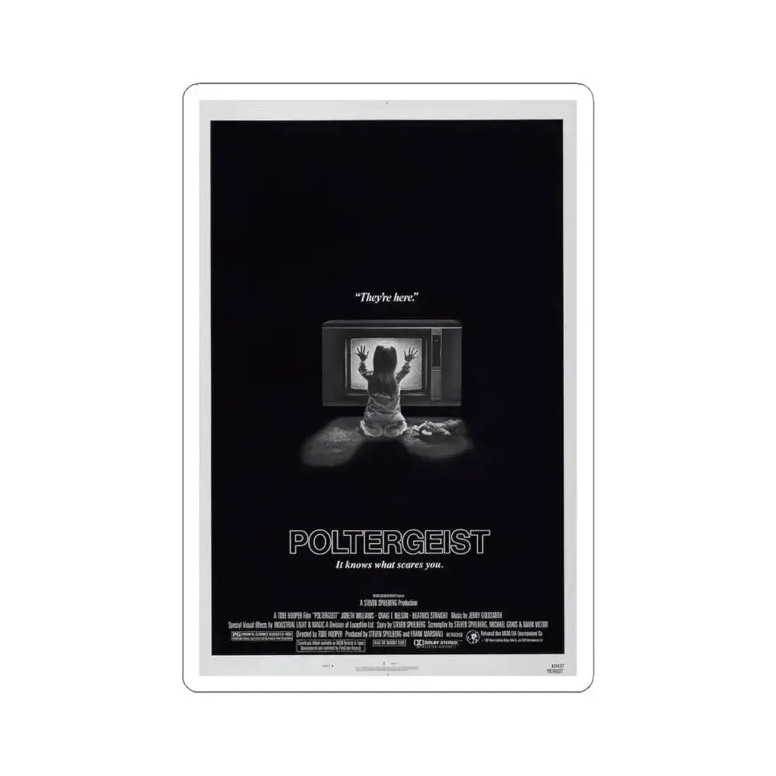 POLTERGEIST 1982 Movie Poster - STICKER Vinyl Kiss-Cut Decal 4 Inch White - The Sticker Space