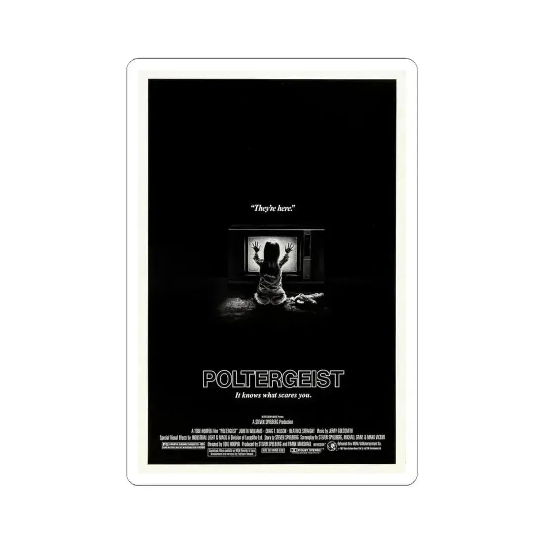 Poltergeist 1982 Movie Poster - STICKER Vinyl Kiss-Cut Decal 4 Inch White - The Sticker Space