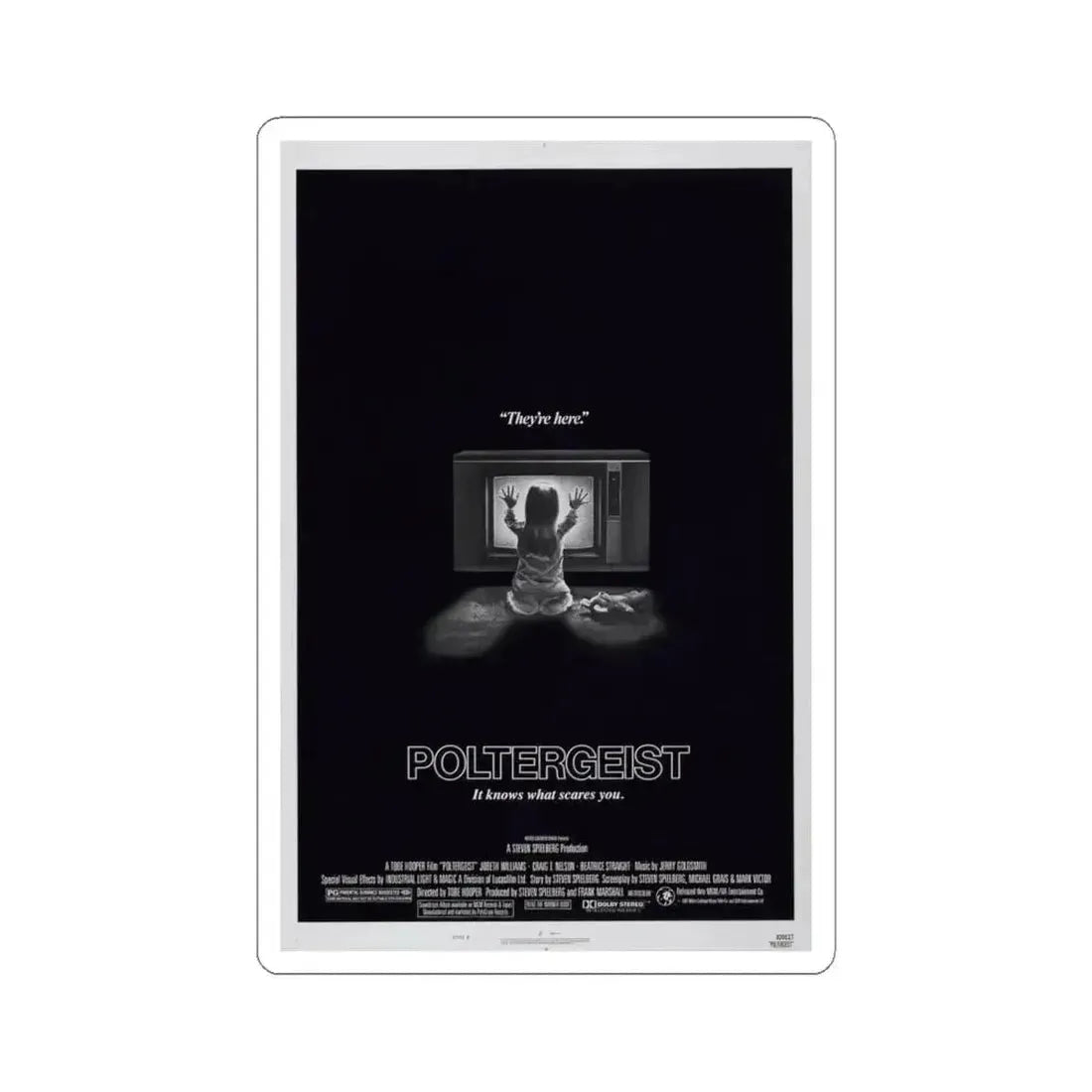POLTERGEIST 1982 Movie Poster - STICKER Vinyl Kiss-Cut Decal 6 Inch White - The Sticker Space