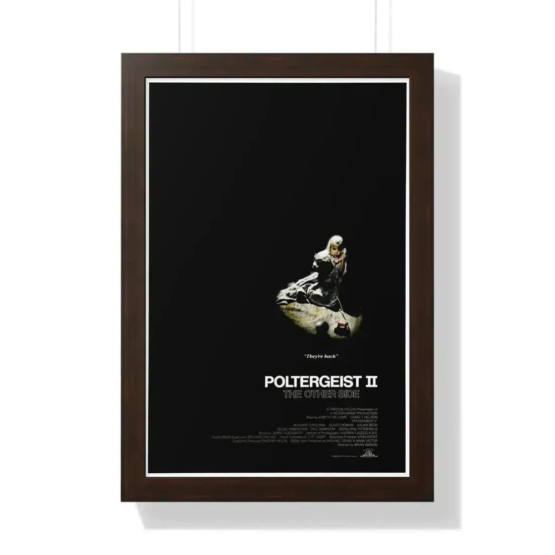 POLTERGEIST II 1986 - Framed Movie Poster 16″ x 24″ Walnut - The Sticker Space