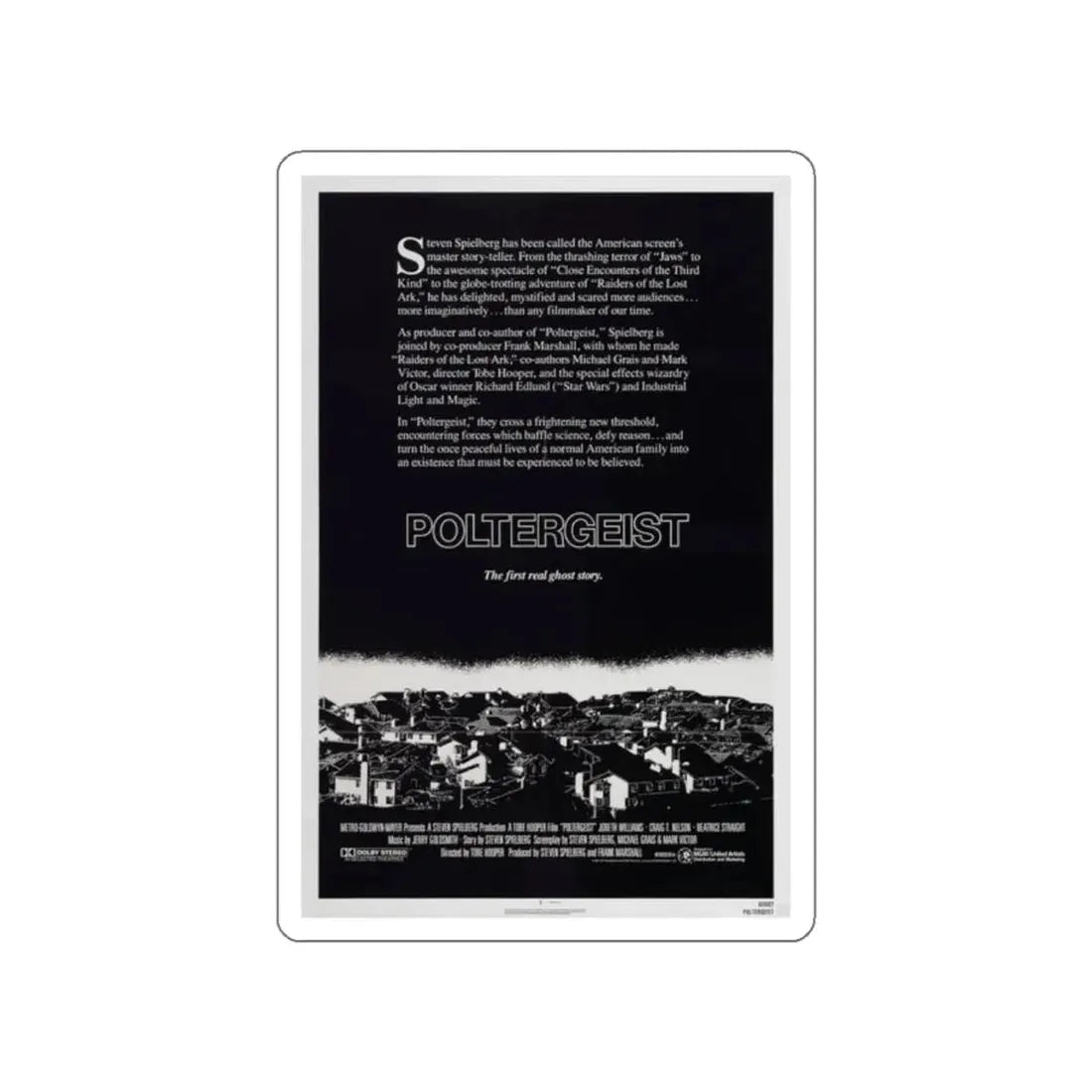 POLTERGEIST (TEASER) 1982 Movie Poster STICKER Vinyl Die-Cut Decal - The Sticker Space