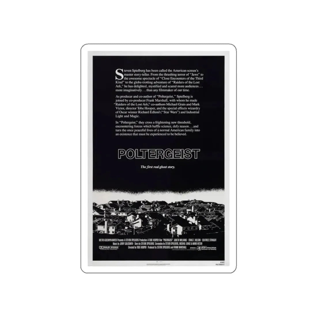 POLTERGEIST (TEASER) 1982 Movie Poster STICKER Vinyl Die-Cut Decal - The Sticker Space