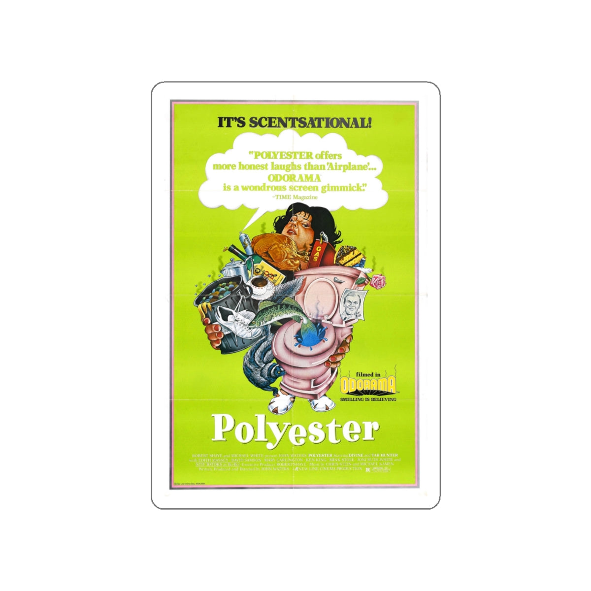 POLYESTER 1981 Movie Poster STICKER Vinyl Die-Cut Decal-White-The Sticker Space