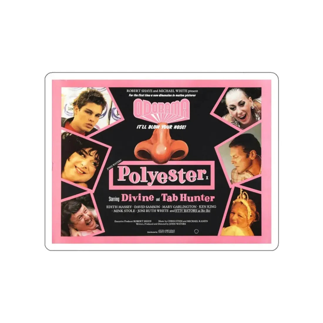 POLYESTER (3) 1981 Movie Poster STICKER Vinyl Die-Cut Decal 3 Inch - The Sticker Space