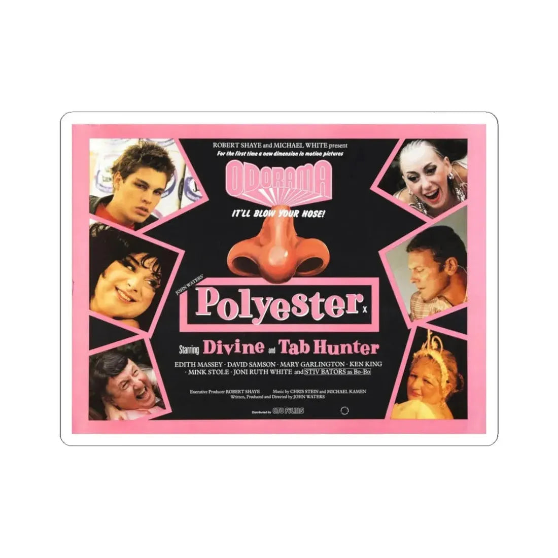 POLYESTER (3) 1981 Movie Poster - STICKER Vinyl Kiss-Cut Decal 3 Inch White - The Sticker Space