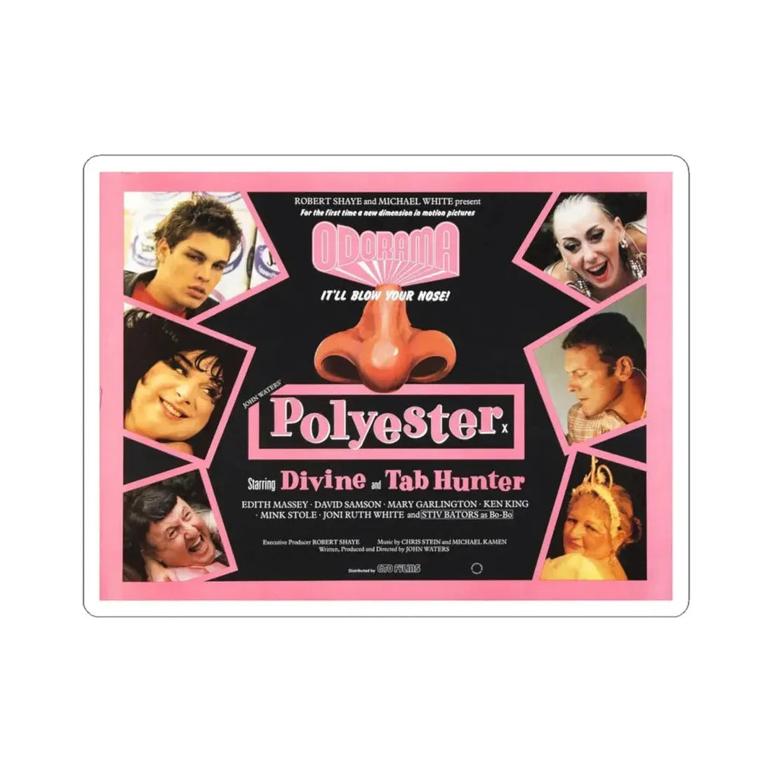POLYESTER (3) 1981 Movie Poster - STICKER Vinyl Kiss-Cut Decal 4 Inch White - The Sticker Space
