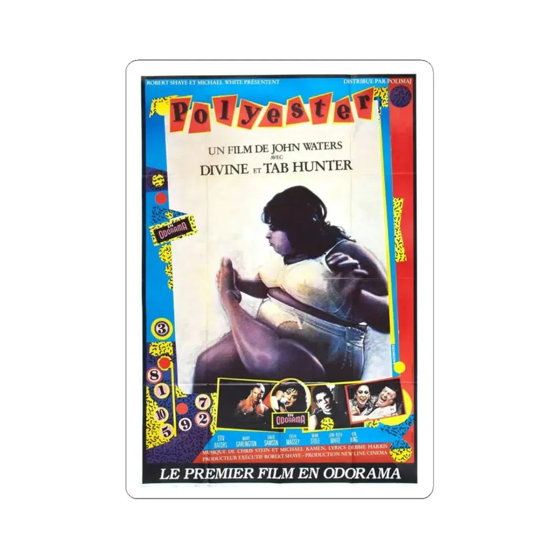 POLYESTER (FRENCH) 1981 Movie Poster - STICKER Vinyl Kiss-Cut Decal 3 Inch White - The Sticker Space