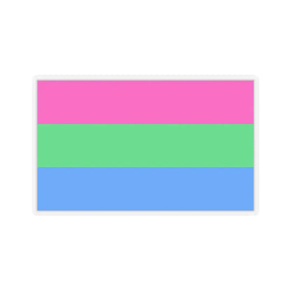 Polysexuality Pride Flag - STICKER Vinyl Kiss-Cut Decal 3 Inch Transparent - The Sticker Space