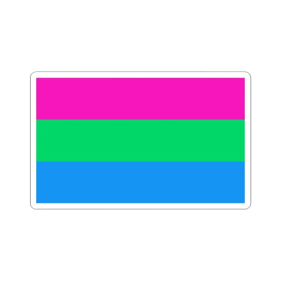 Polysexuality Pride Flag - STICKER Vinyl Kiss-Cut Decal 3 Inch White - The Sticker Space