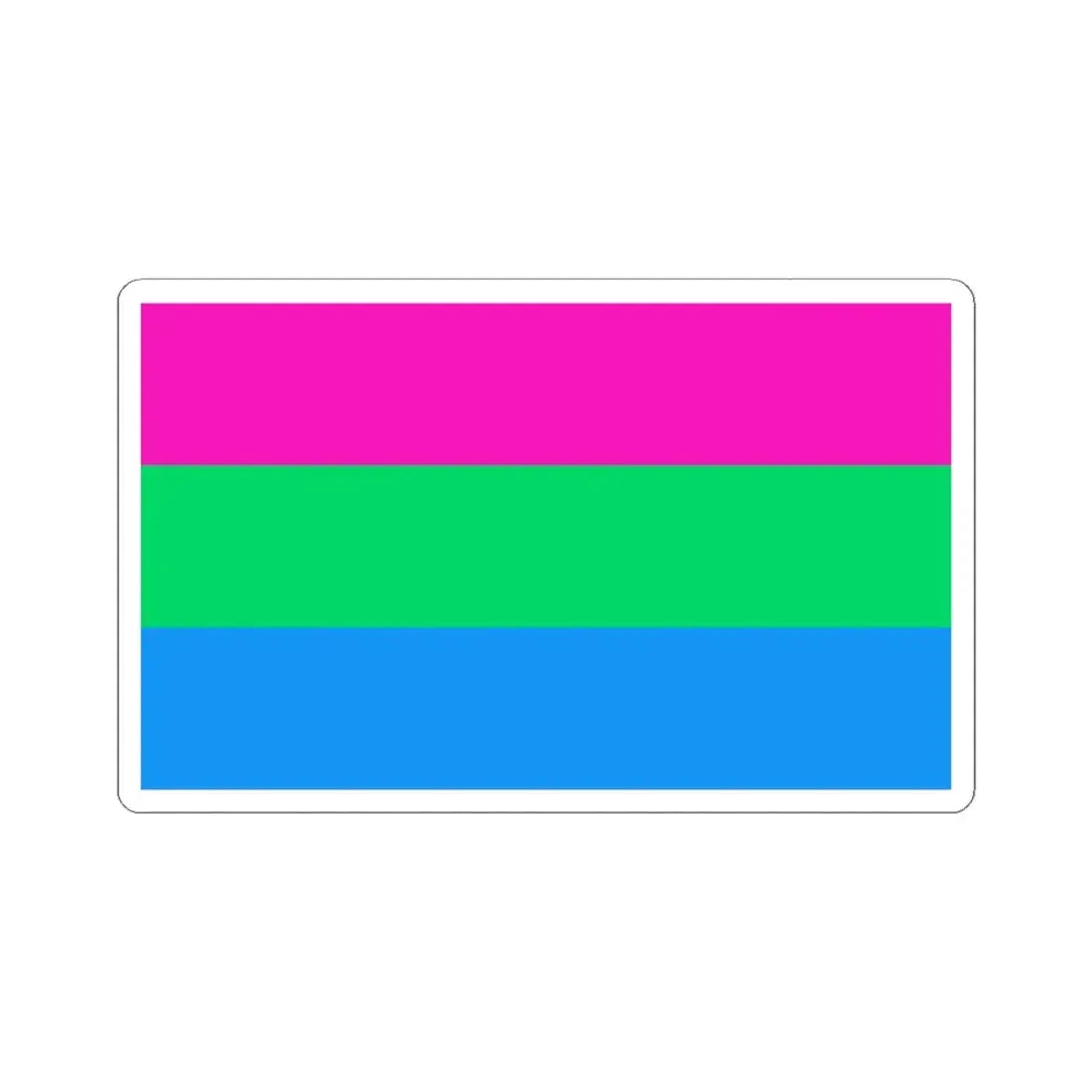 Polysexuality Pride Flag - STICKER Vinyl Kiss-Cut Decal 4 Inch White - The Sticker Space