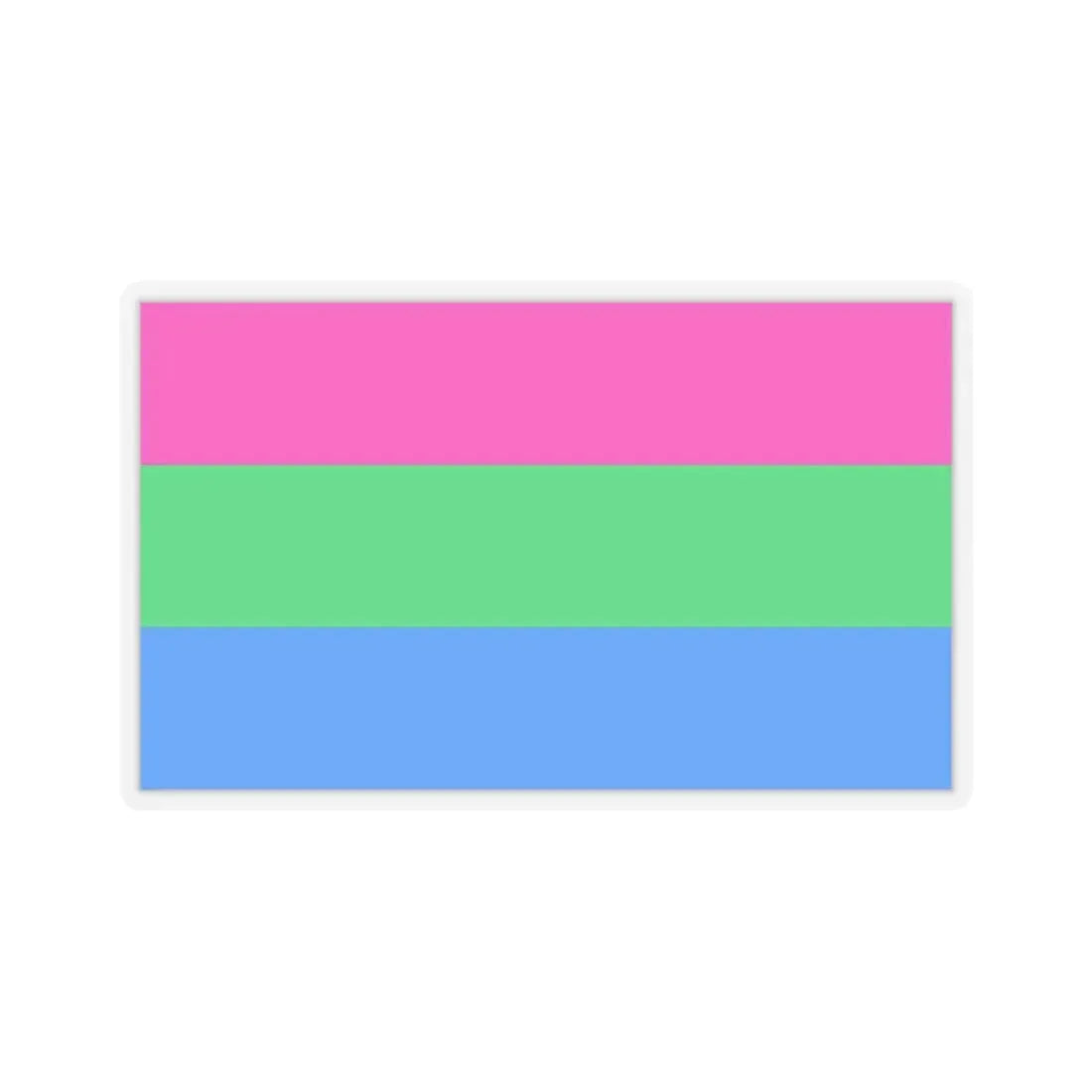 Polysexuality Pride Flag - STICKER Vinyl Kiss-Cut Decal 6 Inch Transparent - The Sticker Space