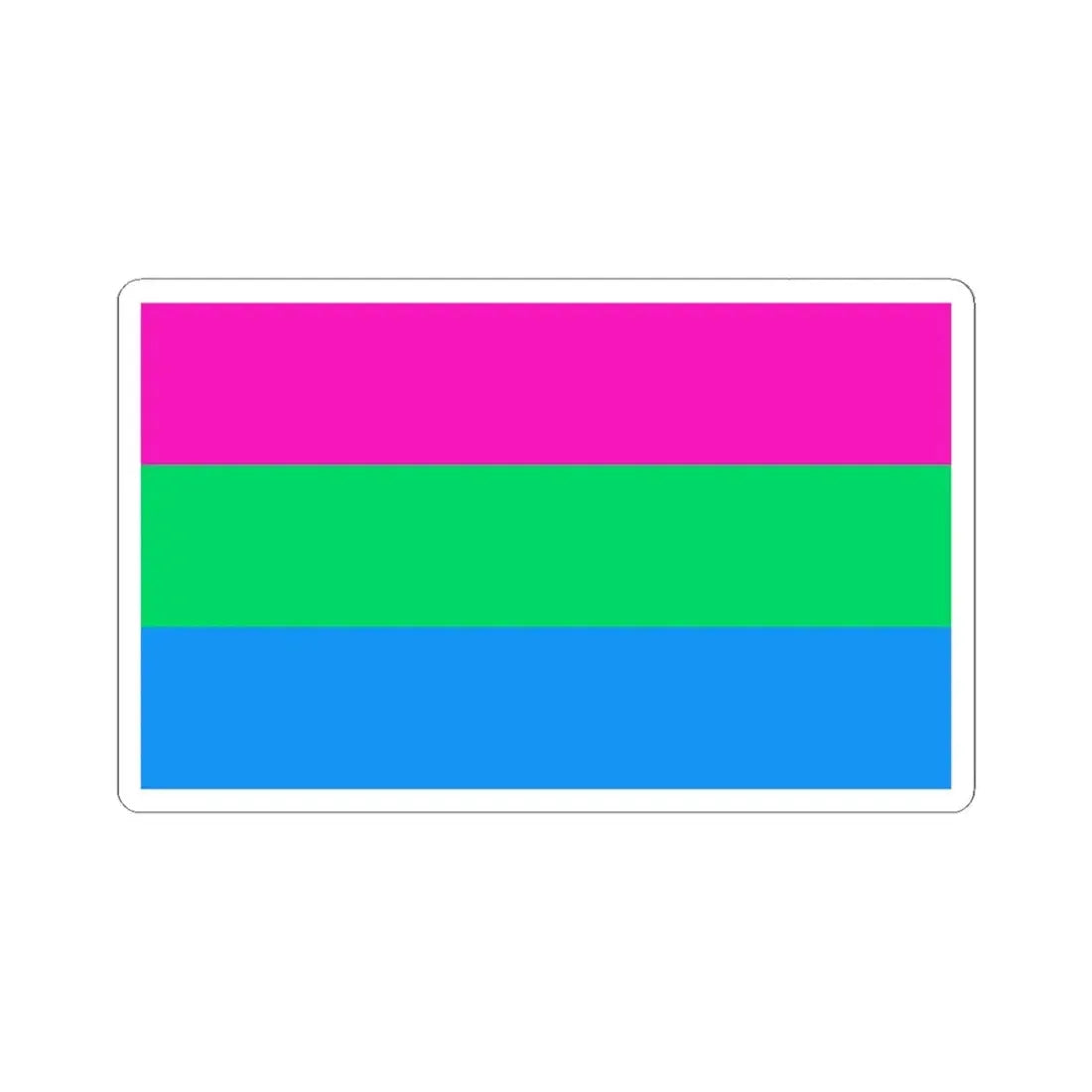Polysexuality Pride Flag - STICKER Vinyl Kiss-Cut Decal 6 Inch White - The Sticker Space