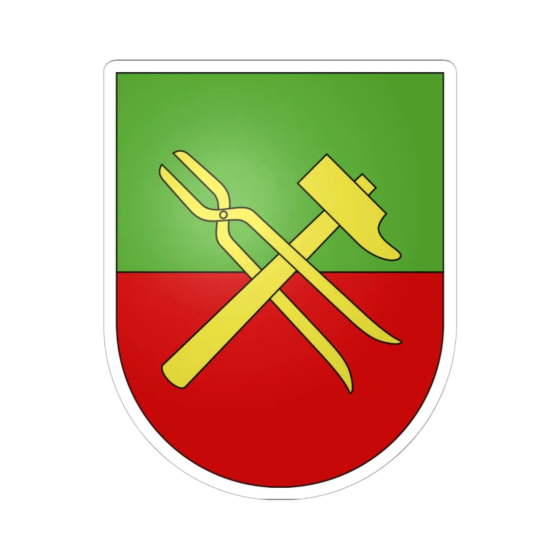 Pompaples-coat of arms (Switzerland) (Coat of Arms) STICKER Vinyl Kiss-Cut Decal 6 Inch White - The Sticker Space