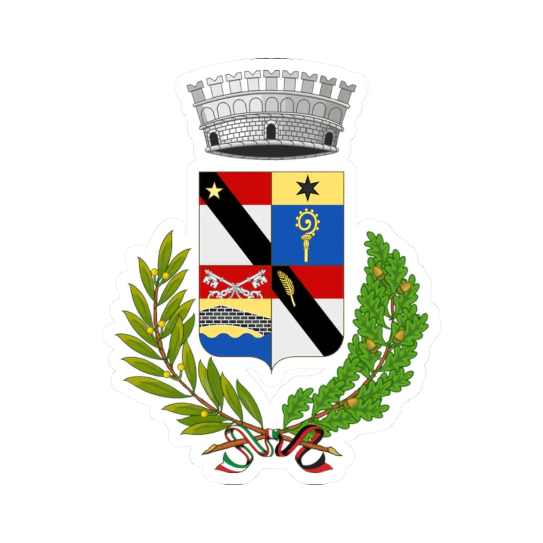 Pontey-Stemma (Italy) (Coat of Arms) STICKER Vinyl Kiss-Cut Decal 2 Inch White - The Sticker Space