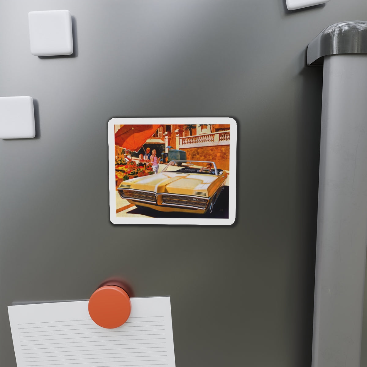 Pontiac advertisement (Magazine Illustration) Refrigerator Magnet-The Sticker Space