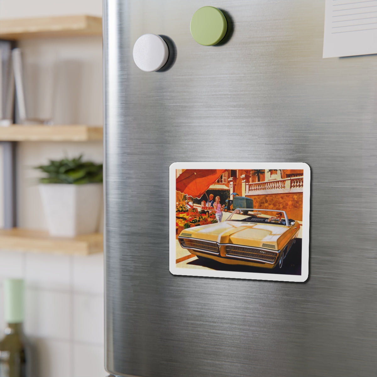 Pontiac advertisement (Magazine Illustration) Refrigerator Magnet-The Sticker Space