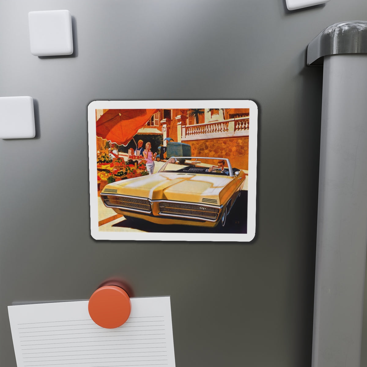 Pontiac advertisement (Magazine Illustration) Refrigerator Magnet-The Sticker Space