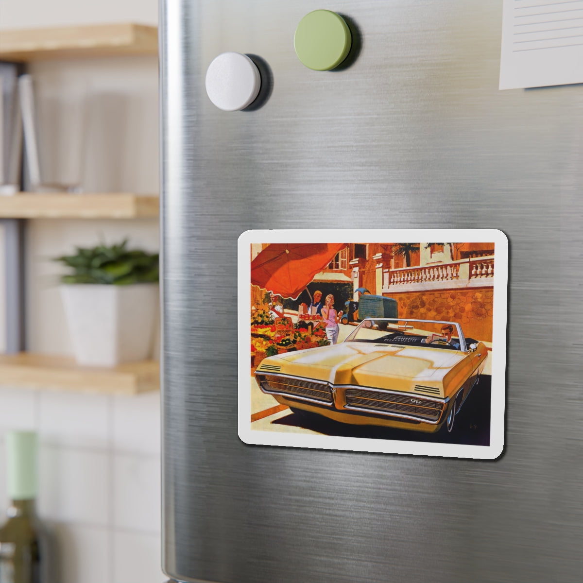 Pontiac advertisement (Magazine Illustration) Refrigerator Magnet-The Sticker Space