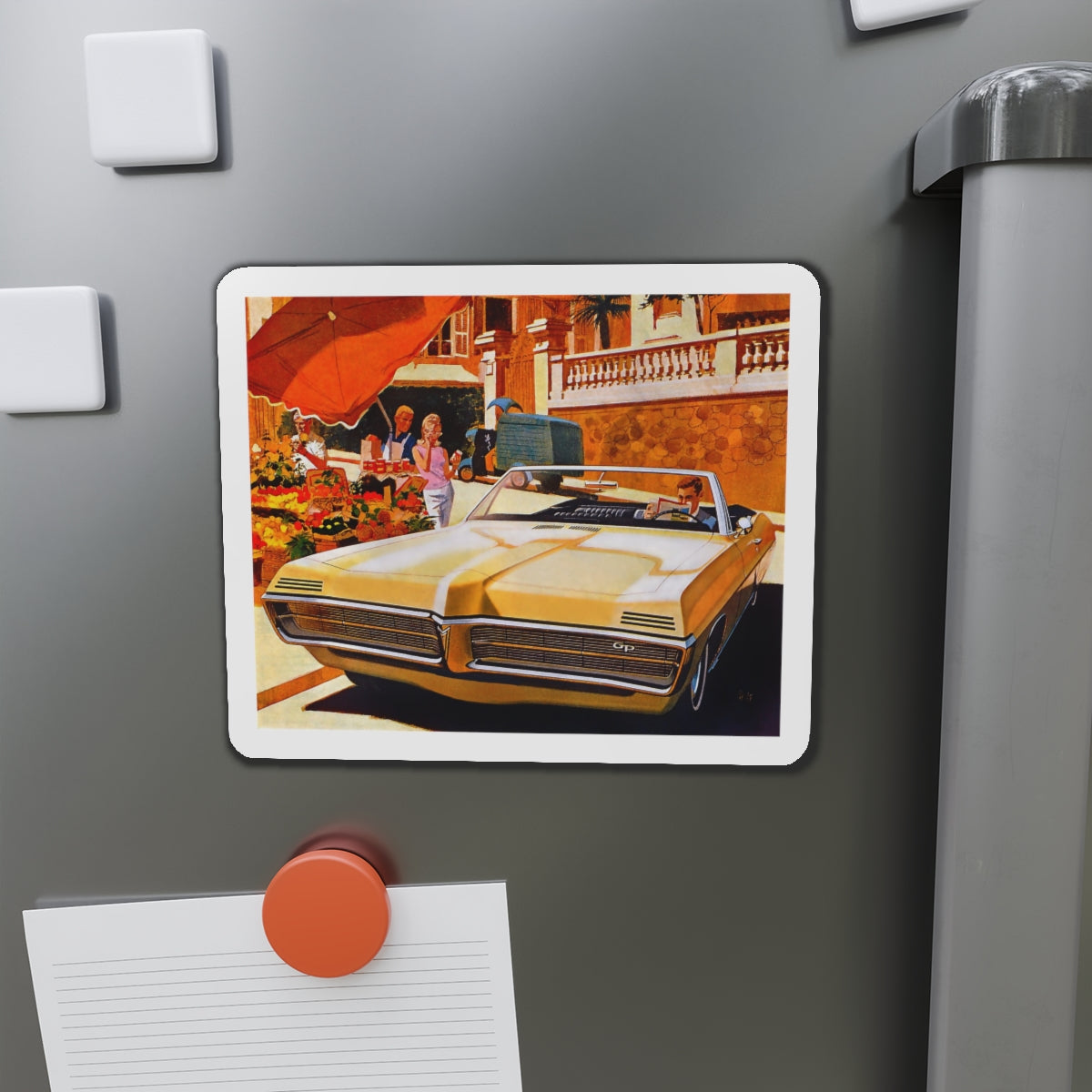 Pontiac advertisement (Magazine Illustration) Refrigerator Magnet-The Sticker Space