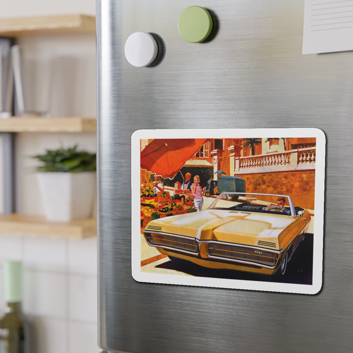 Pontiac advertisement (Magazine Illustration) Refrigerator Magnet-The Sticker Space