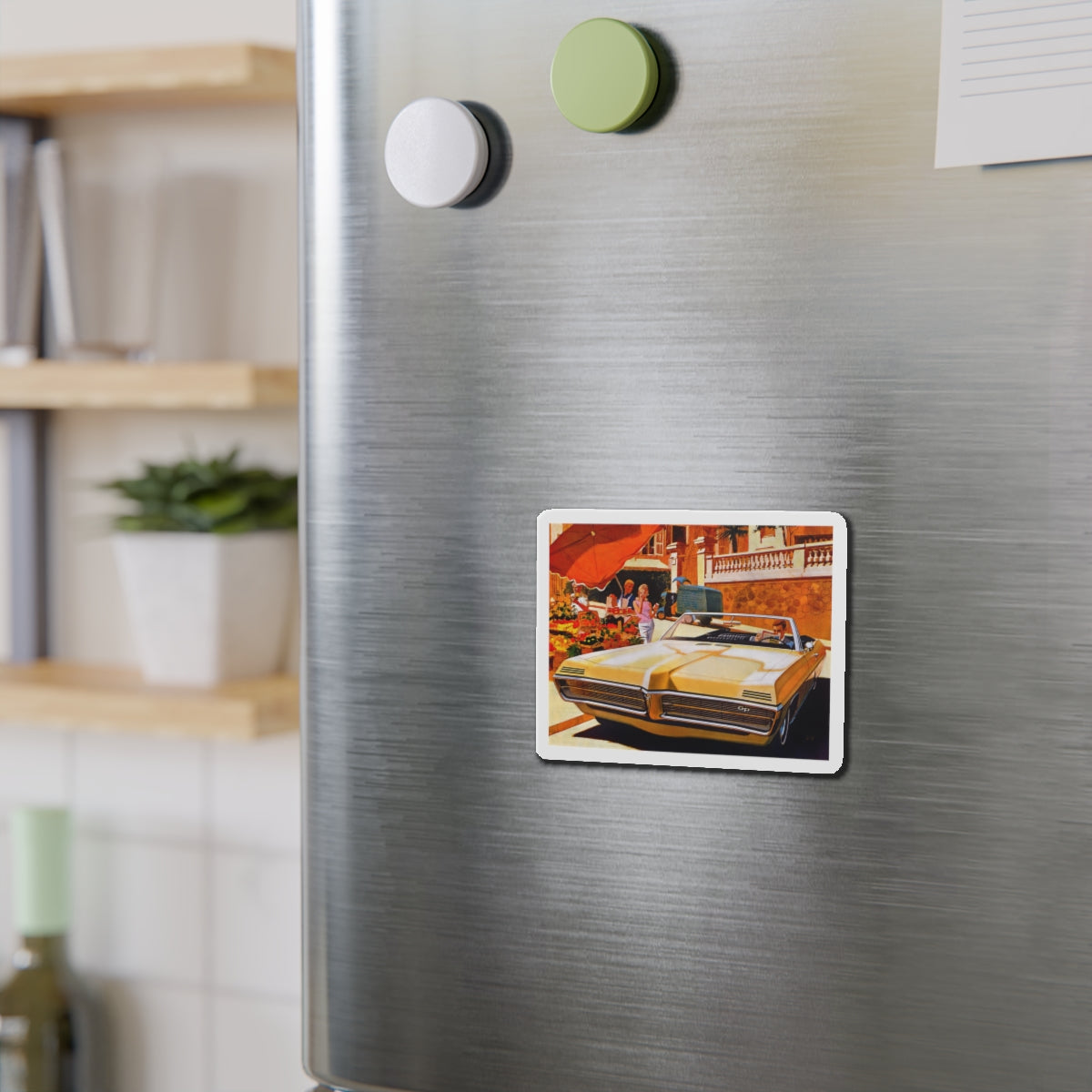 Pontiac advertisement (Magazine Illustration) Refrigerator Magnet-The Sticker Space