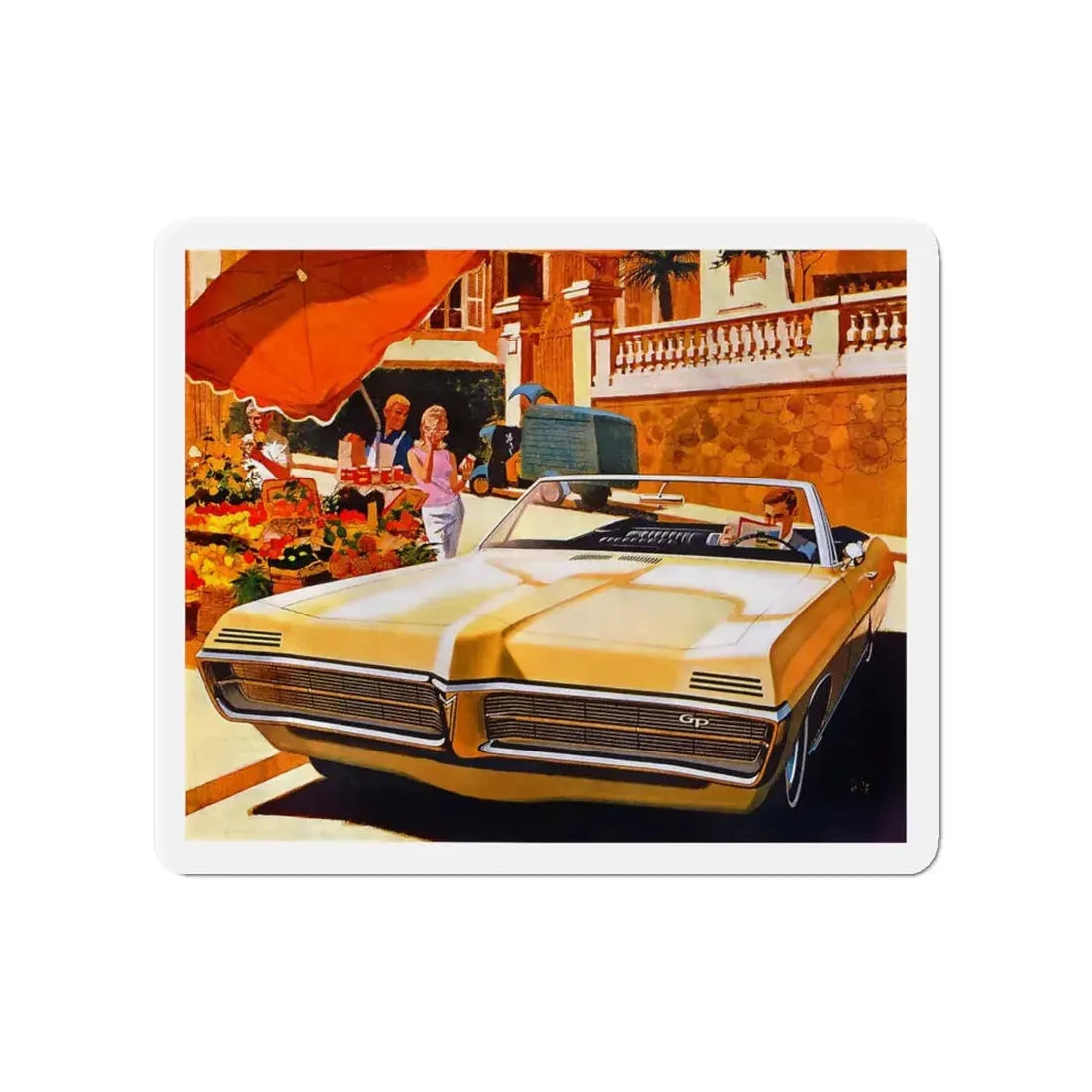 Pontiac advertisement (Magazine Illustration) Refrigerator Magnet - The Sticker Space