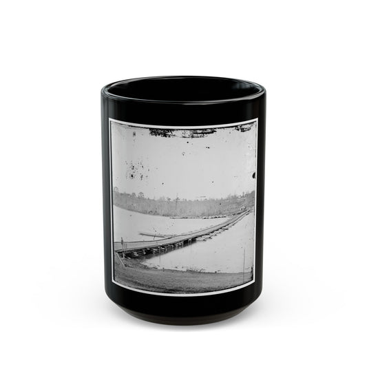 Pontoon Bridge Across The James River-2 (U.S. Civil War) Black Coffee Mug