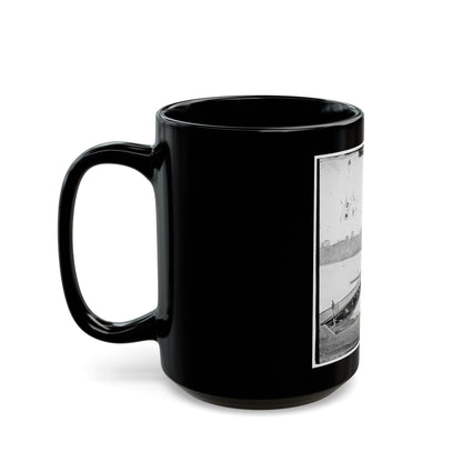 Pontoon Bridge Across The James River-2 (U.S. Civil War) Black Coffee Mug-The Sticker Space