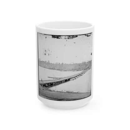 Pontoon Bridge Across The James River-2 (U.S. Civil War) White Coffee Mug-15oz-The Sticker Space