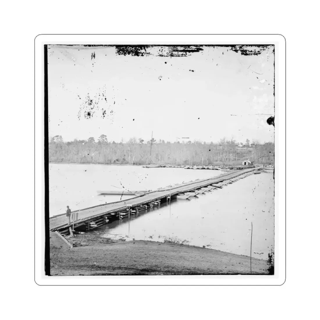 Pontoon Bridge Across the James River-2 (U.S. Civil War) STICKER Vinyl Kiss-Cut Decal 6 Inch White - The Sticker Space