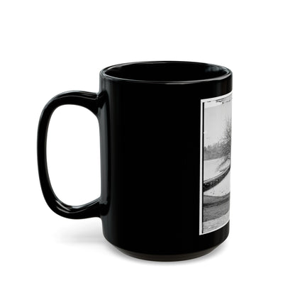 Pontoon Bridge Across The James River (U.S. Civil War) Black Coffee Mug-The Sticker Space