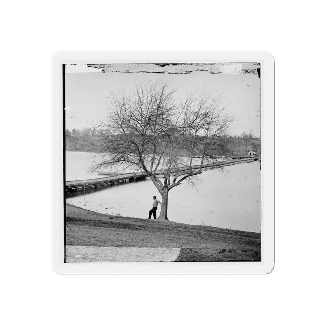 Pontoon Bridge Across The James River (U.S. Civil War) Refrigerator Magnet 4 Inch Die-Cut - The Sticker Space