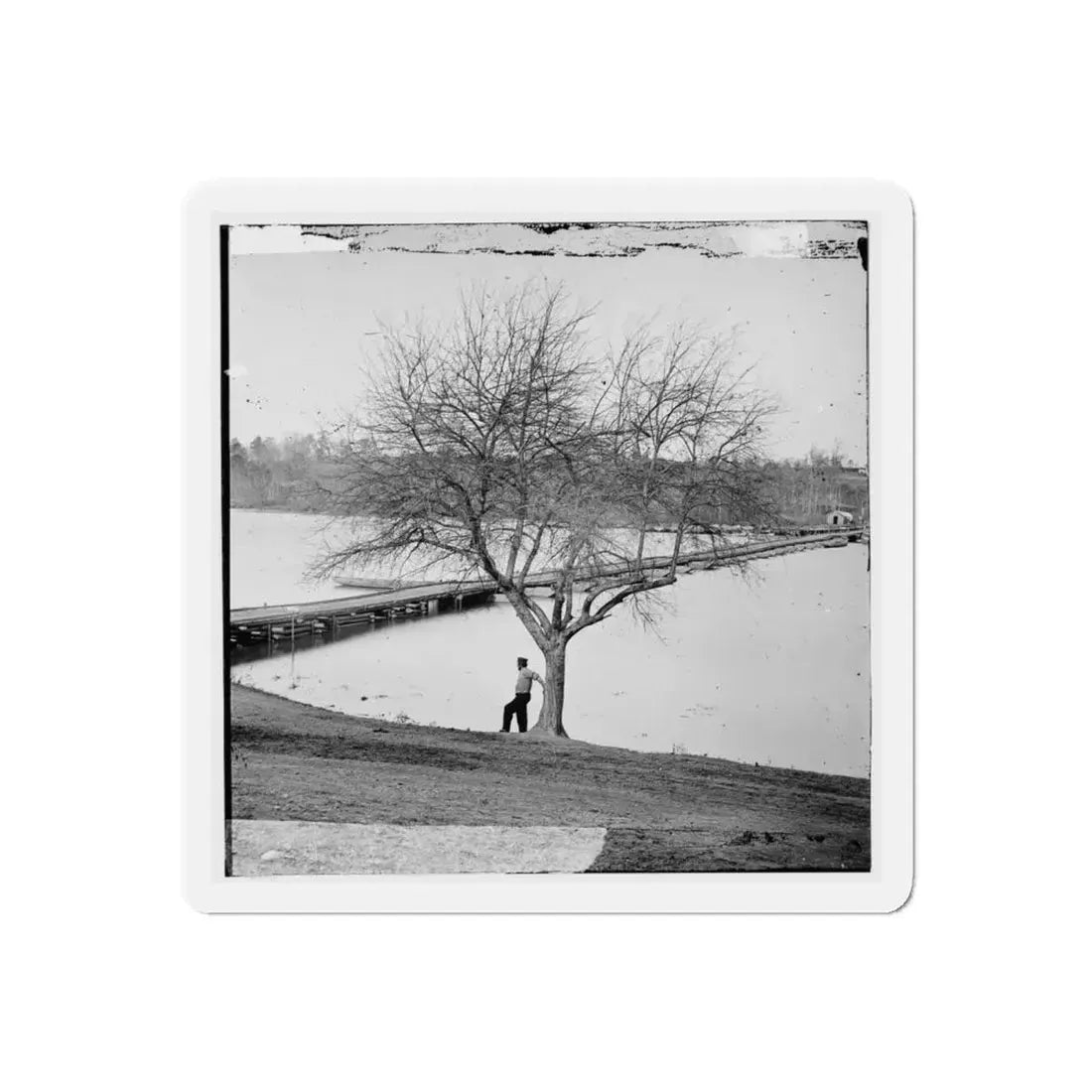 Pontoon Bridge Across The James River (U.S. Civil War) Refrigerator Magnet - The Sticker Space