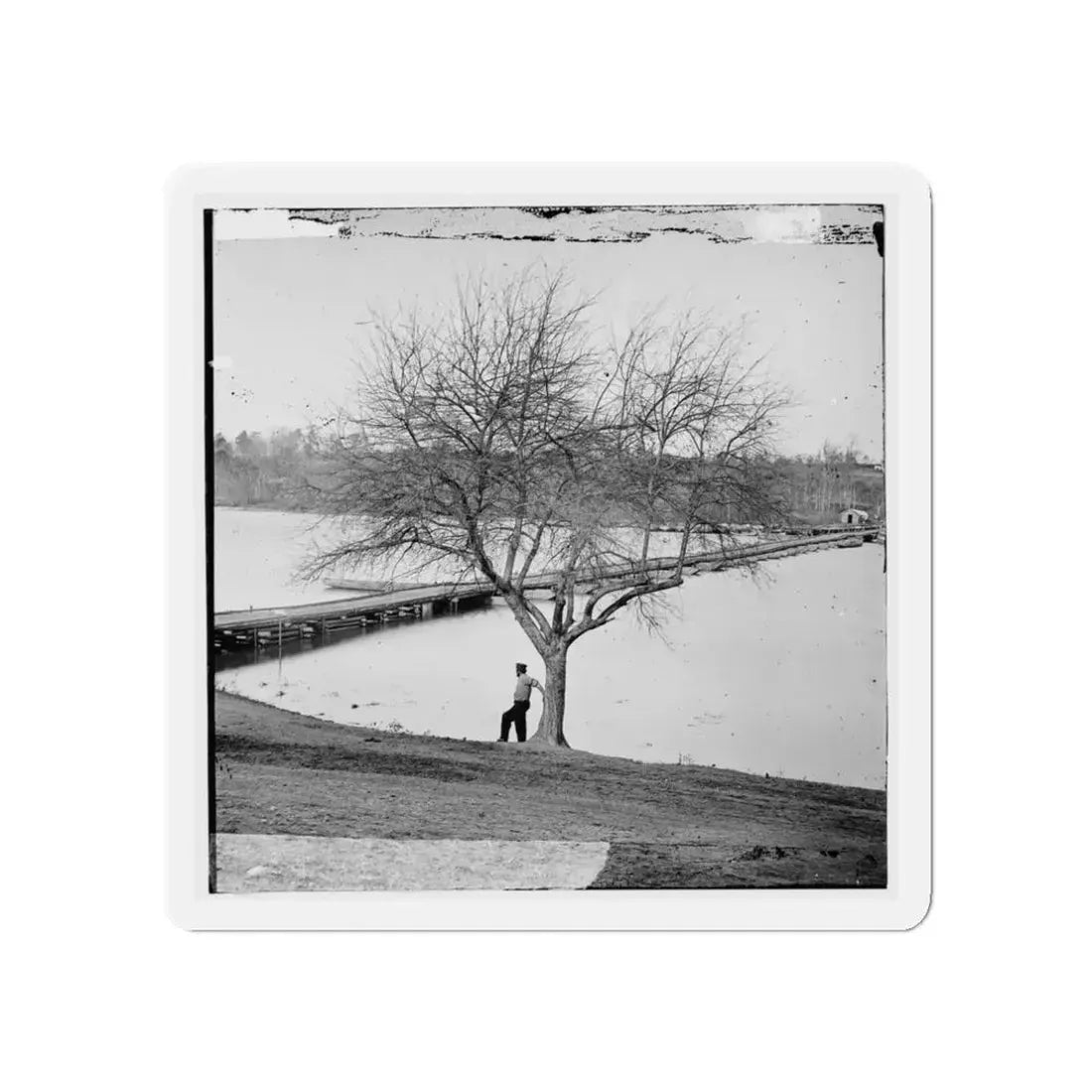 Pontoon Bridge Across The James River (U.S. Civil War) Refrigerator Magnet - The Sticker Space