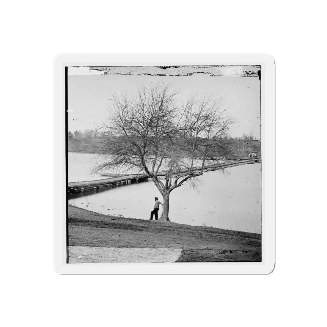 Pontoon Bridge Across The James River (U.S. Civil War) Refrigerator Magnet - The Sticker Space