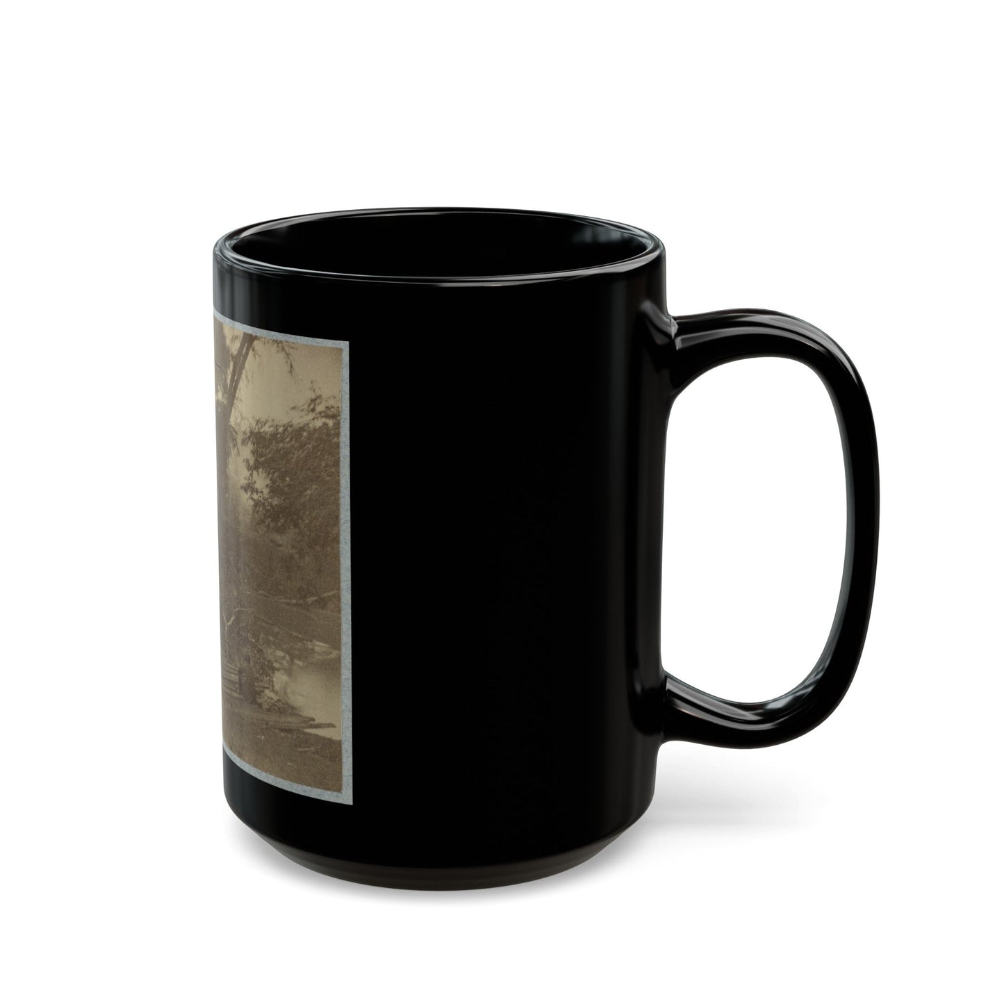 Pontoon Bridge (U.S. Civil War) Black Coffee Mug-The Sticker Space