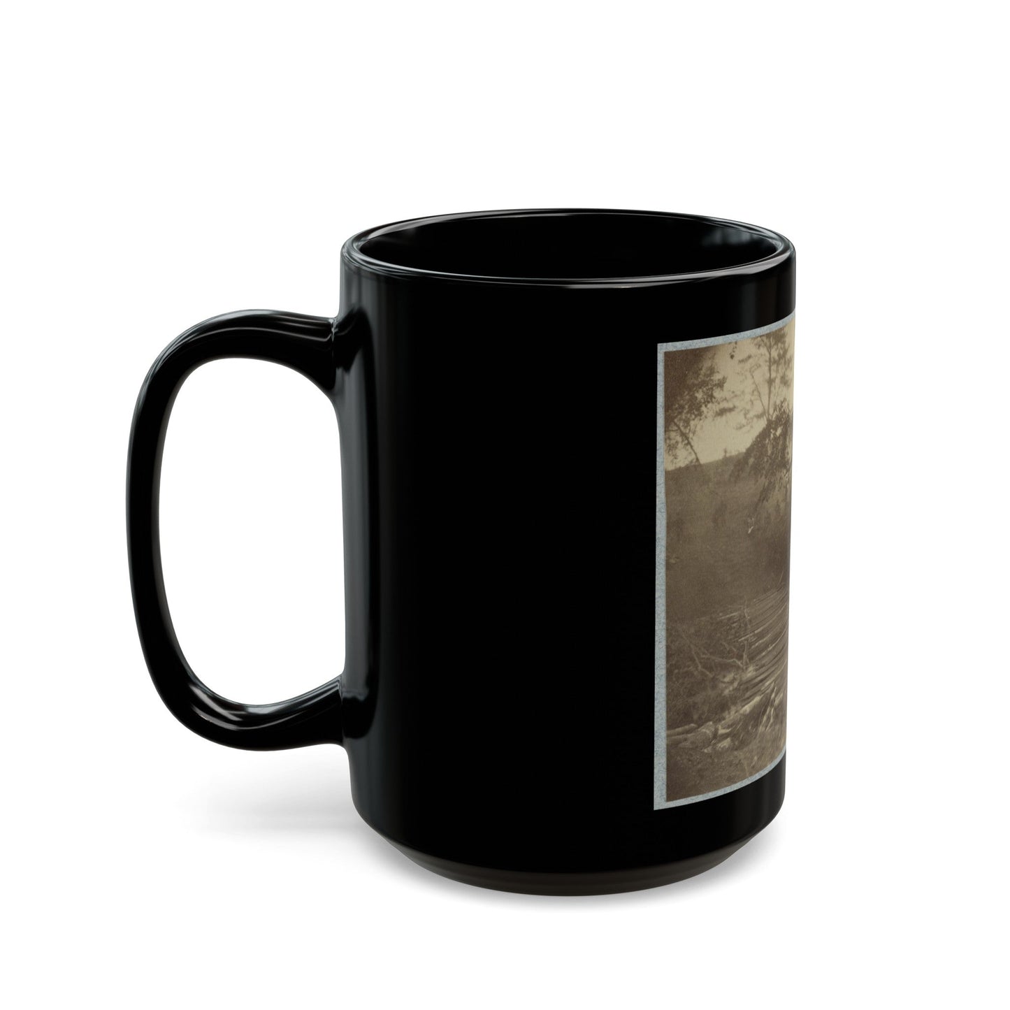 Pontoon Bridge (U.S. Civil War) Black Coffee Mug-The Sticker Space