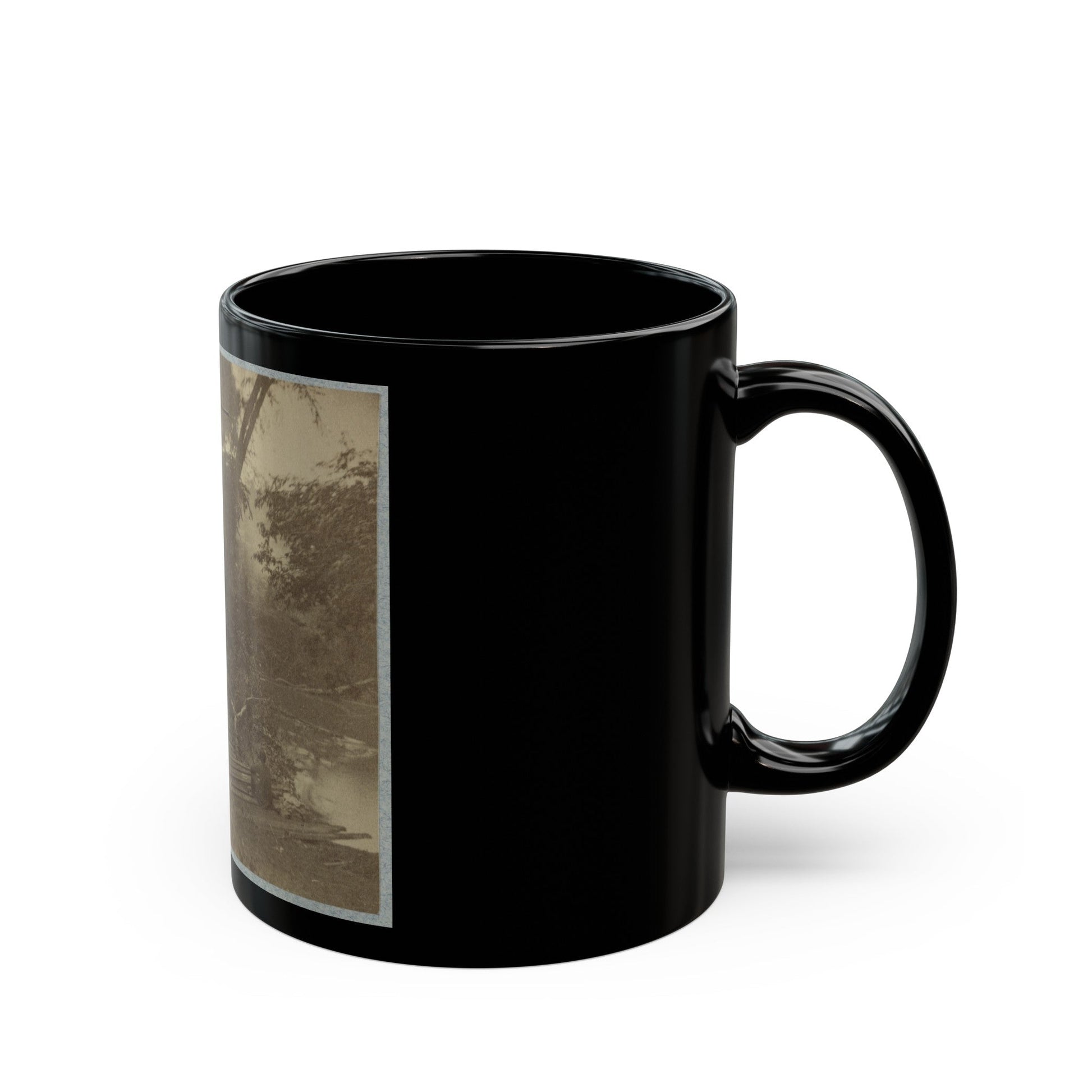 Pontoon Bridge (U.S. Civil War) Black Coffee Mug-The Sticker Space