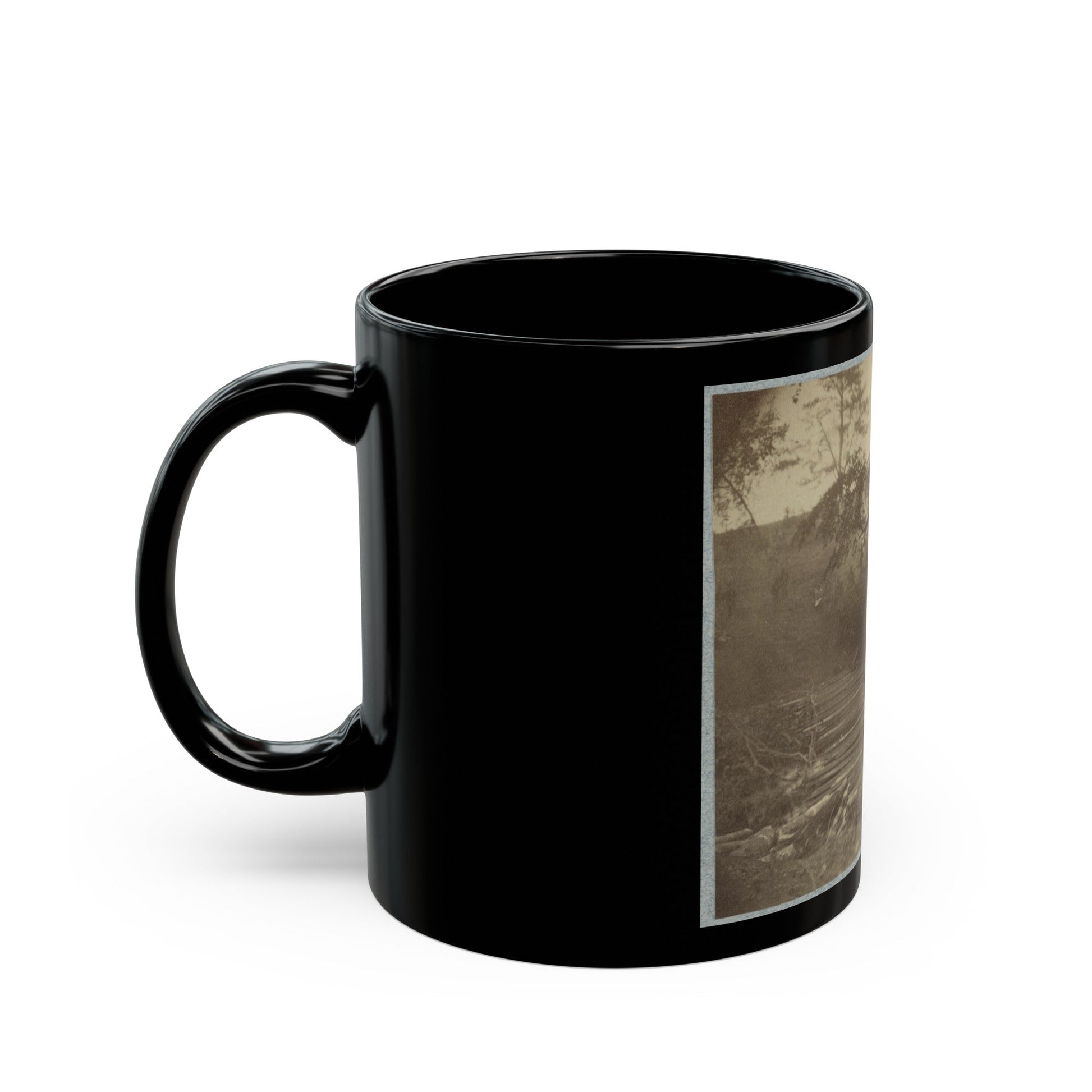 Pontoon Bridge (U.S. Civil War) Black Coffee Mug-The Sticker Space