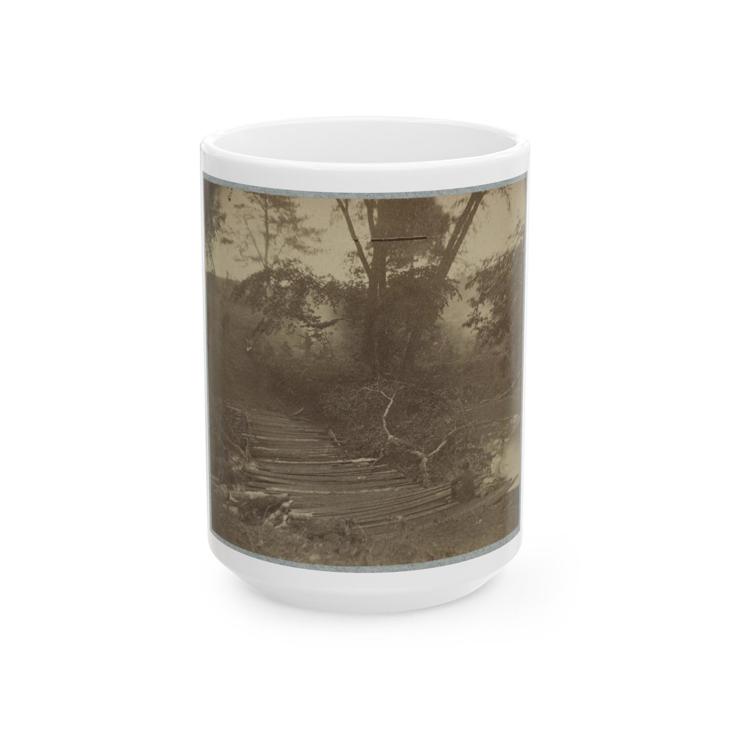 Pontoon Bridge (U.S. Civil War) White Coffee Mug-15oz-The Sticker Space