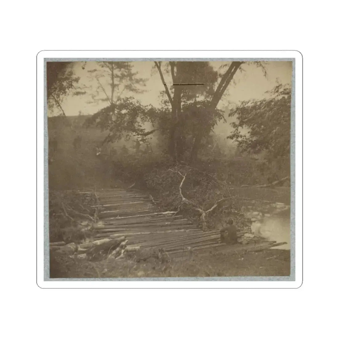 Pontoon Bridge (U.S. Civil War) STICKER Vinyl Kiss-Cut Decal 3 Inch White - The Sticker Space