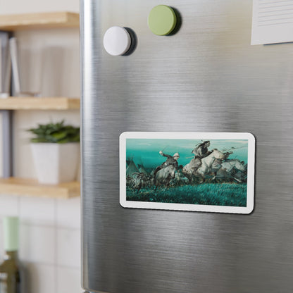 Pony Soldier (Magazine Illustration) Refrigerator Magnet-The Sticker Space