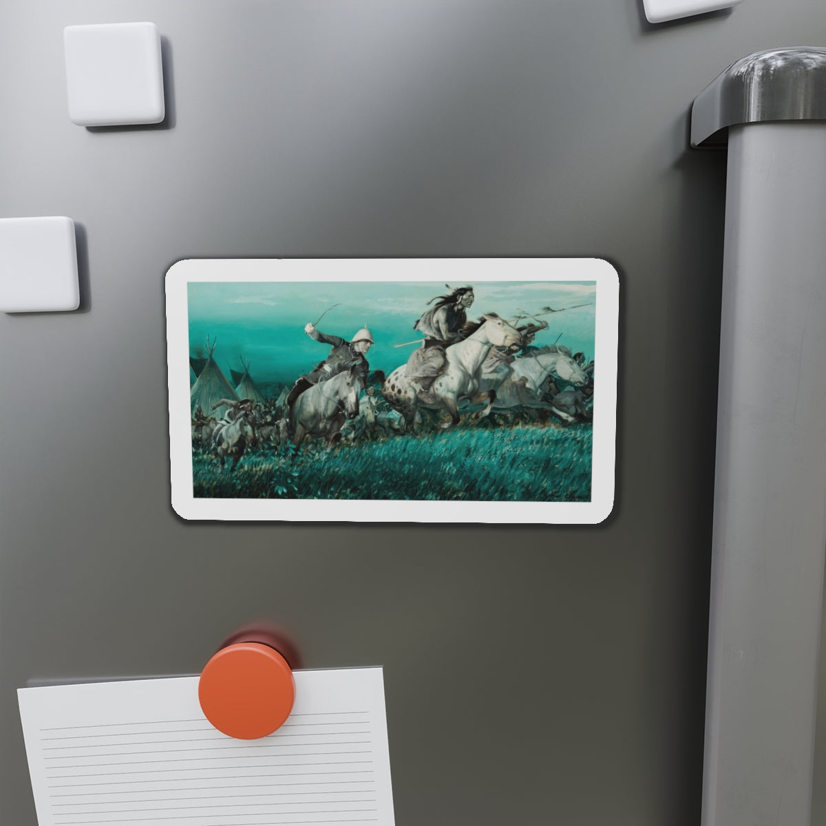 Pony Soldier (Magazine Illustration) Refrigerator Magnet-The Sticker Space