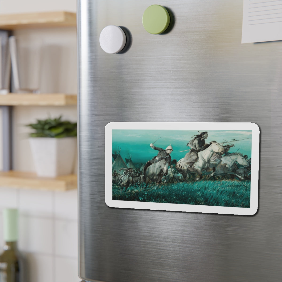 Pony Soldier (Magazine Illustration) Refrigerator Magnet-The Sticker Space