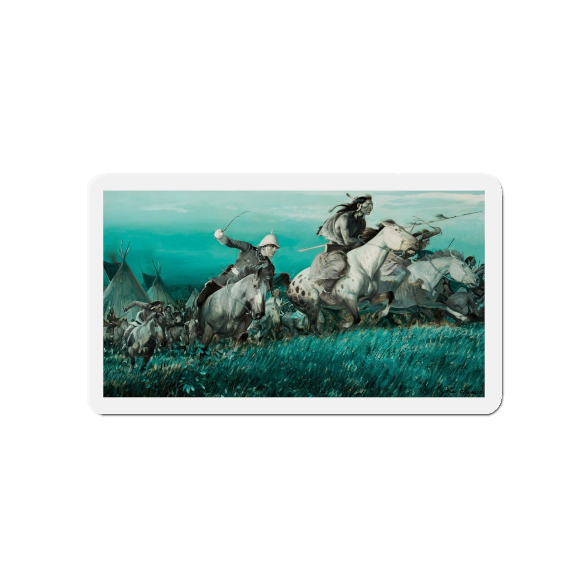 Pony Soldier (Magazine Illustration) Refrigerator Magnet-5" x 5"-The Sticker Space