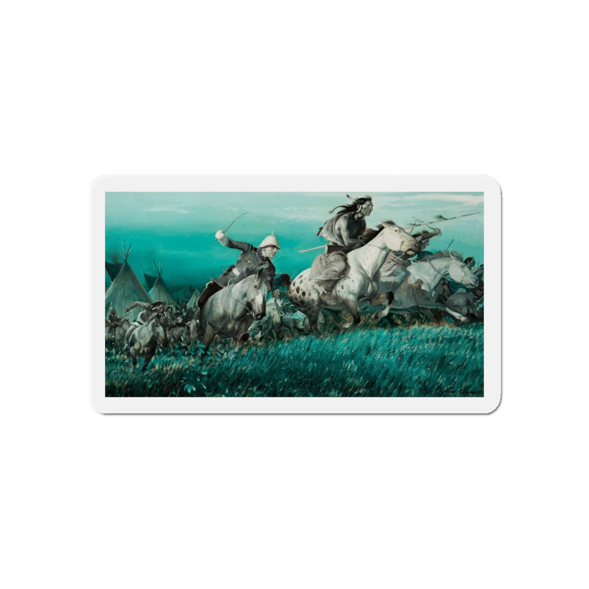 Pony Soldier (Magazine Illustration) Refrigerator Magnet-6" × 6"-The Sticker Space