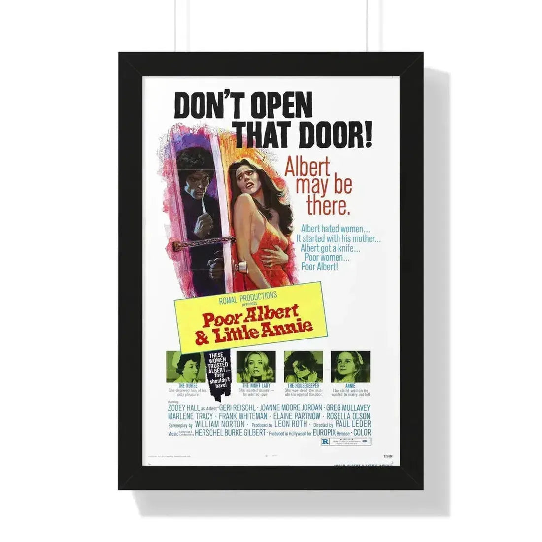 POOR ALBERT AND LITTLE ANNIE (I DISMEMBER MAMA) 1972 - Framed Movie Poster 16″ x 24″ Black - The Sticker Space
